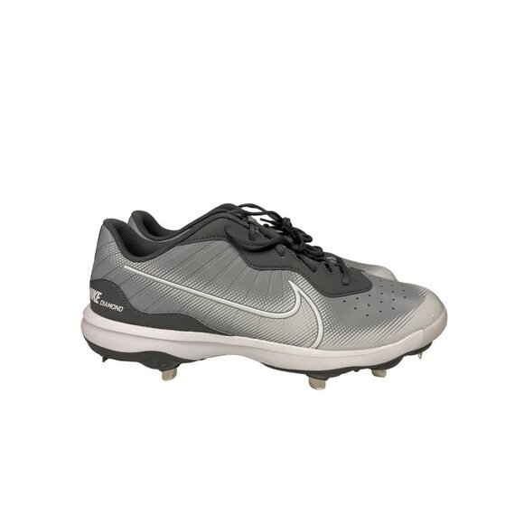 NEW! Nike Alpha Huarache Varsity 4 Metal Baseball Cleats Men's Size 14 Grey - Picture 1 of 9